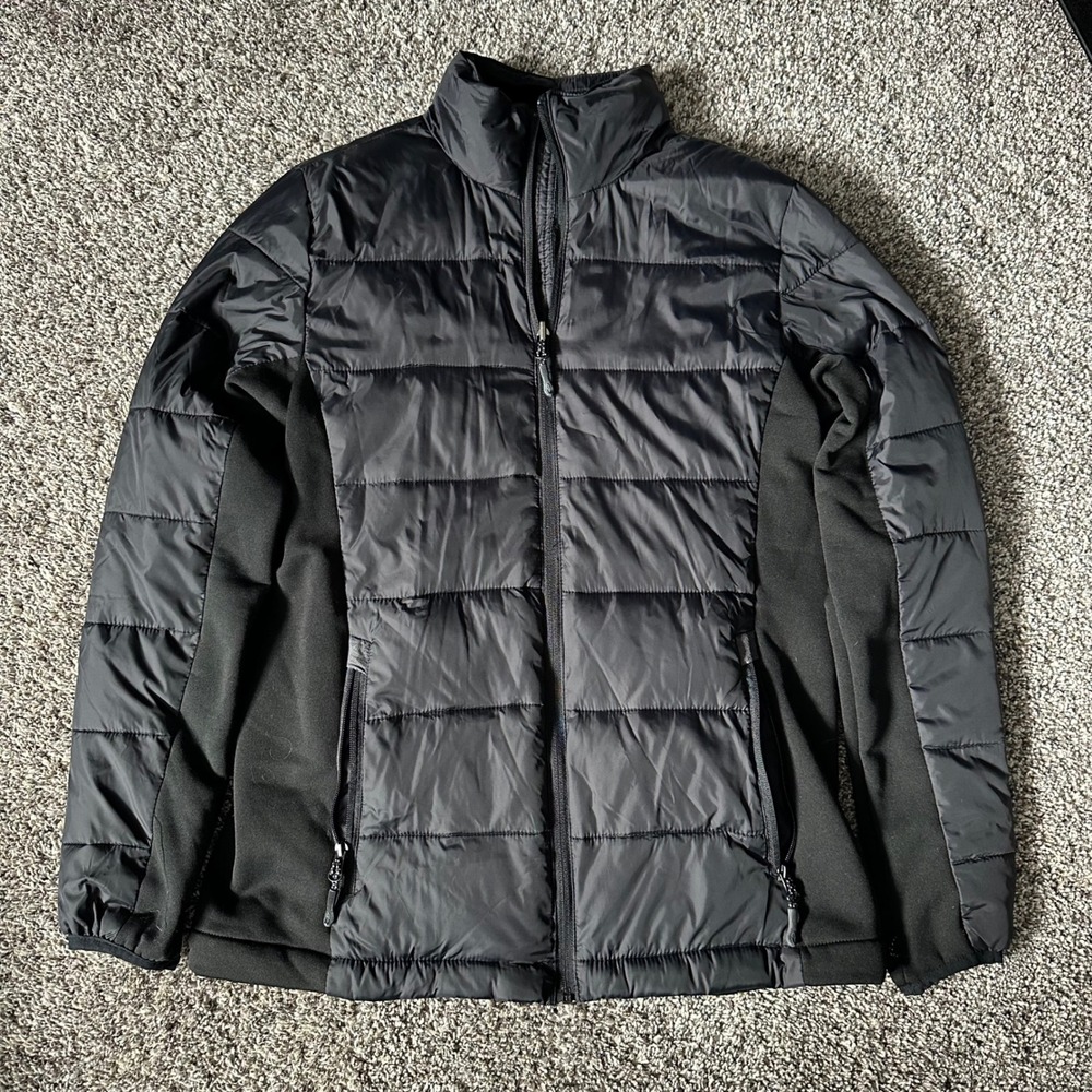 C9 by Champion Puffer Jacket Medium Black Hybrid Quilted Full Zip L7377